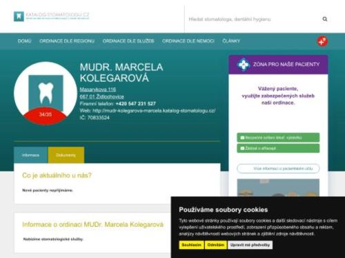 Zubní ordinace - MUDr. Marcela Kolegarová