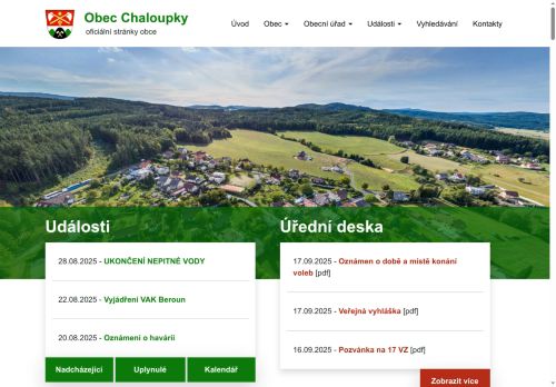 Zobrazit webové stránky Obecní úřad Chaloupky