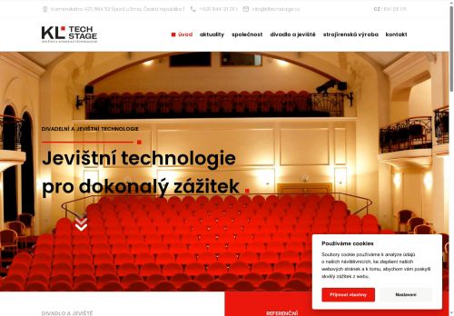Webové stránky KL Techstage a.s., Újezd u Brna