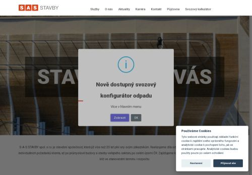 Webové stránky S-A-S STAVBY spol. s r.o., Znojmo