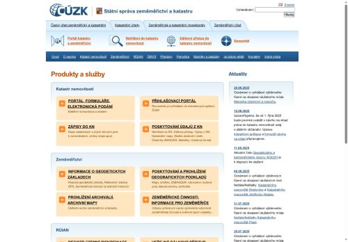 Webové stránky Zeměměřický úřad, Zdiby