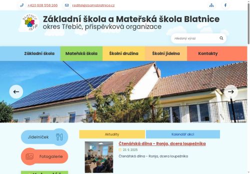 Základní škola a Mateřská škola Blatnice, okres Třebíč, příspěvková organizace nabízí práci na pozici UČITEL 1. STUPNĚ ZŠ (M/Ž) v obci Blatnice