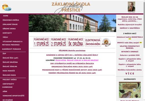 Zobrazit webové stránky Základní škola Josefa Hlávky Přeštice