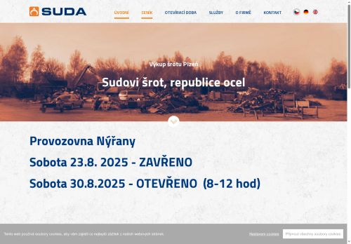 KOVOŠROT SUDA s.r.o. nabízí práci na pozici Obsluha zemních a příbuzných strojů v obci Plzeň