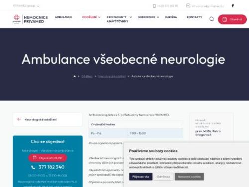 Ambulance všeobecné neurologie - Nemocnice PRIVAMED