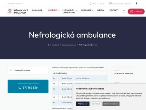 Nefrologická ambulance - Nemocnice PRIVAMED