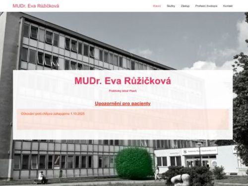 Praktický lékař pro dospělé - MUDr. Eva Růžičková
