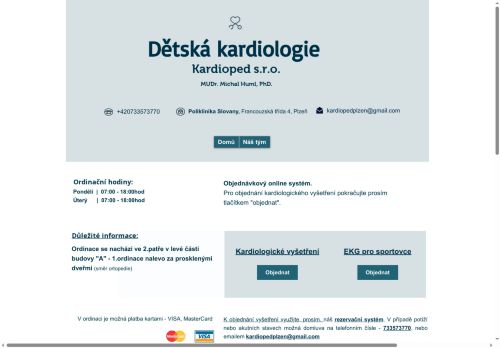 Zobrazit webové stránky Ambulance dětské kardiologie Kardioped s.r.o. - MUDr. Michal Huml, PhD.