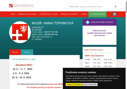 Zobrazit webové stránky Oční ordinace - MUDr. Anna Topinková