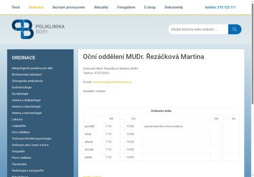 Zobrazit webové stránky Oční ordinace - MUDr. Martina Řezáčková, MUDr. Renata Nejdlová Cachová