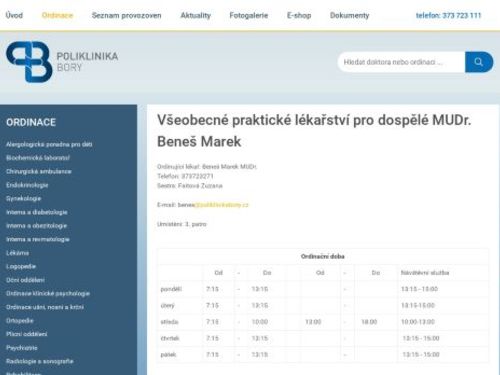 Praktický lékař pro dospělé - MUDr. Marek Beneš
