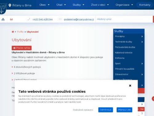 Hasičský dům Říčany – ubytování