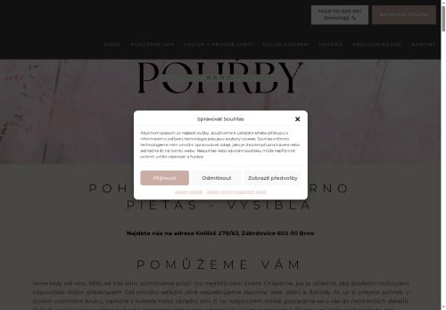 Zobrazit webové stránky Pohřební služba Brno - PIETAS - VYSIBLA