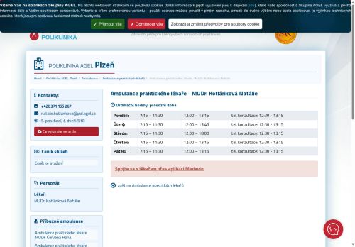 Zobrazit webové stránky Praktický lékař pro dospělé - MUDr. Natálie Kotláriková