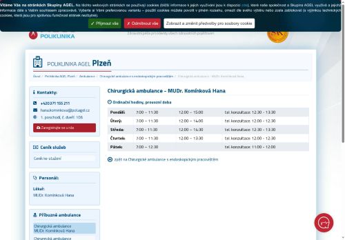 Zobrazit webové stránky Chirurgická ambulance - MUDr. Hana Komínková