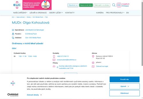 Zobrazit webové stránky Oční ambulance - MUDr. Olga Kohoutová