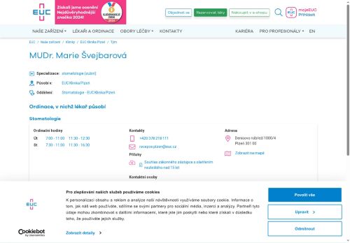 Zobrazit webové stránky Stomatologie - MUDr. Marie Švejbarová