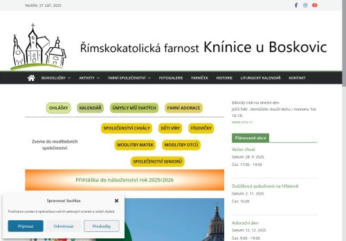 Zobrazit webové stránky Římskokatolická farnost Knínice u Boskovic