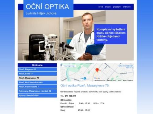 Oční optika Ludmila Hájek Jíchová - oční ordinace Masarykova