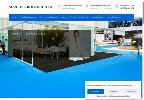Webové stránky SERBUS - KOBERCE s.r.o., Nehvizdy