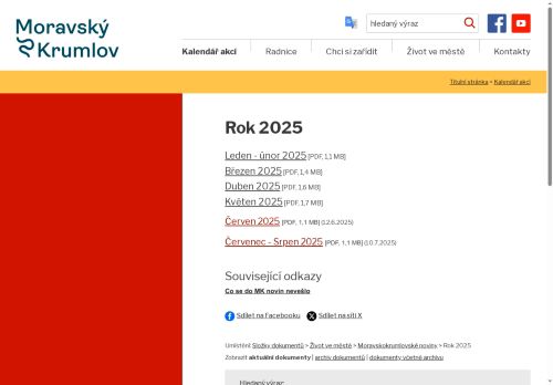 Zobrazit webové stránky Moravskokrumlovské noviny