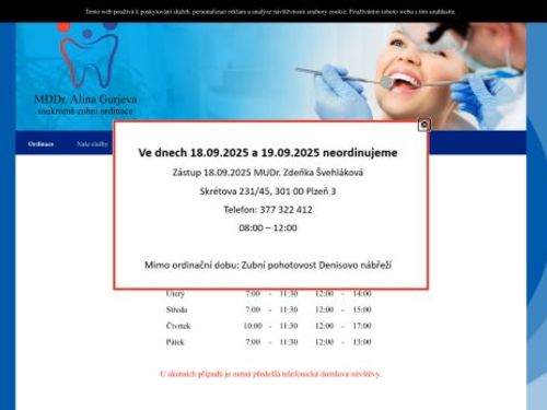 Zubní ordinace - MDDr. Alina Gurjeva