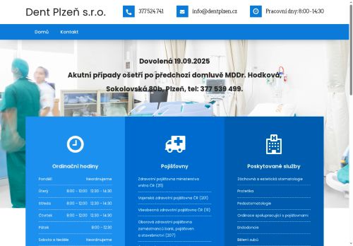 Zobrazit webové stránky Zubní ordinace Dent Plzeň s.r.o. - MDDr. Irena Kralevičová