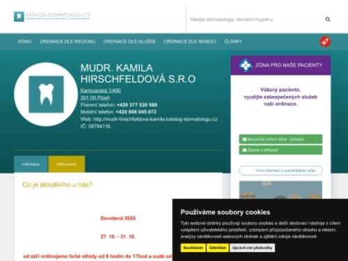 Zubní ordinace - MUDr. Kamila Hirschfeldová