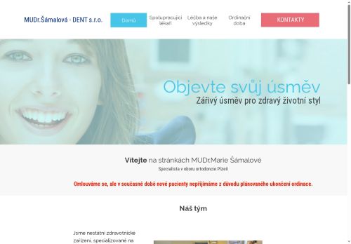 Zobrazit webové stránky Ortodoncie - MUDr. Marie Šámalová