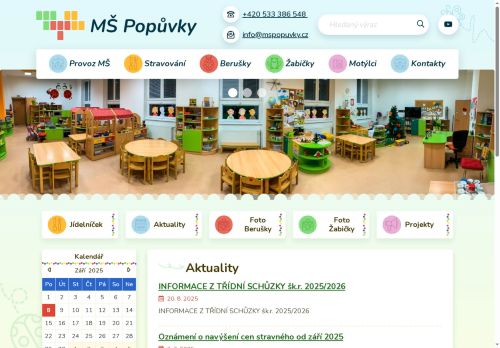 Mateřská škola Popůvky, příspěvková organizace, okr. Brno-venkov nabízí práci na pozici Učitel/ka v MŠ v obci Popůvky