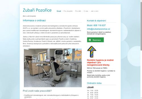 ZUOP, s. r. o. nabízí práci na pozici Kliničtí stomatologové (m/ž) v obci Pozořice