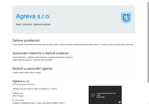Agreva s.r.o. nabízí práci na pozici Mzdová účetní M/Ž v obci Čáslav