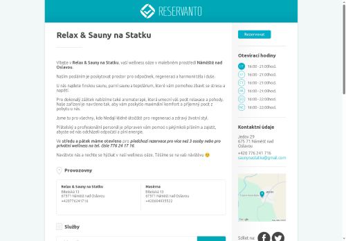 Zobrazit webové stránky Relax & Sauny na Statku