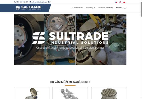 Webové stránky SULTRADE Praha, spol. s r.o., Benešov