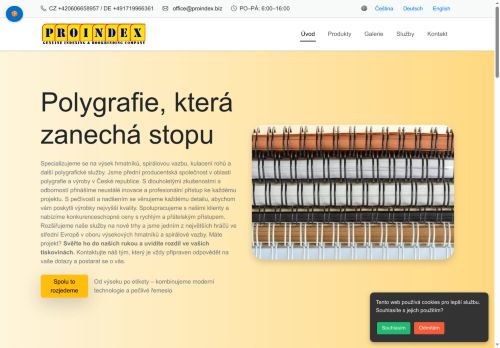 PROINDEX s.r.o. nabízí práci na pozici Obsluha strojů a zařízení na výrobu a zpracování papíru v obci Hořovice