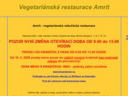 Vegetariánská restaurace Amrit