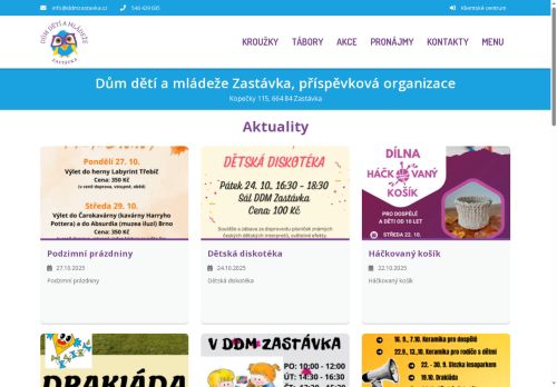Zobrazit webové stránky Dům dětí a mládeže Zastávka