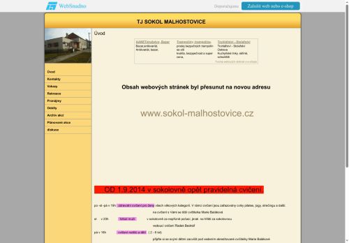 Zobrazit webové stránky TJ Sokol Malhostovice