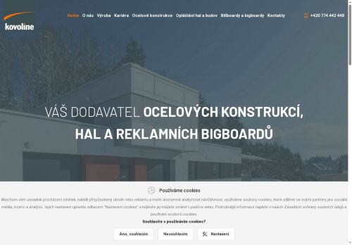 Webové stránky KOVOLINE, s.r.o., Hulín