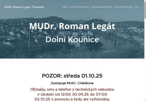 Zobrazit webové stránky Praktický lékař pro dospělé - MUDr. Roman Legát
