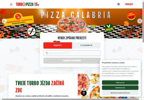 Webové stránky TURBO PIZZA, s.r.o., Třebíč