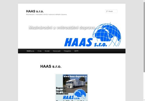 Webové stránky HAAS s.r.o., Moravská Třebová