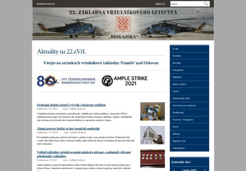 Zobrazit webové stránky 22. základna vrtulníkového letectva Náměšť nad Oslavou