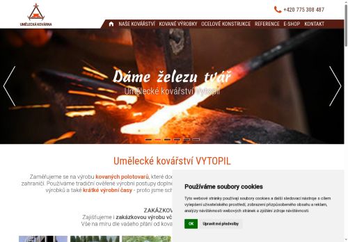 UMĚLECKÁ KOVÁRNA VYTOPIL s.r.o. nabízí práci na pozici kovář - zámečník i na zaučení (m/ž) v obci Telnice